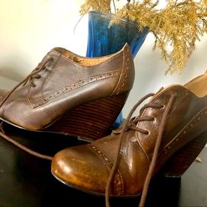 Vintage wedge booties